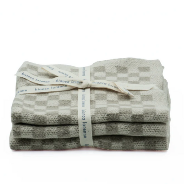 Cotton Washcloth Set - Chekka Taupe