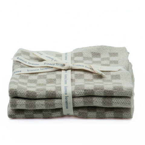 Cotton Washcloth Set - Chekka Taupe