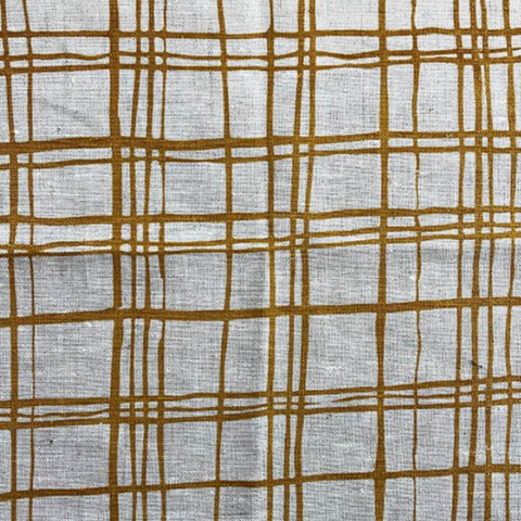 Hand Printed Linen Tea Towel. Design: Plaid